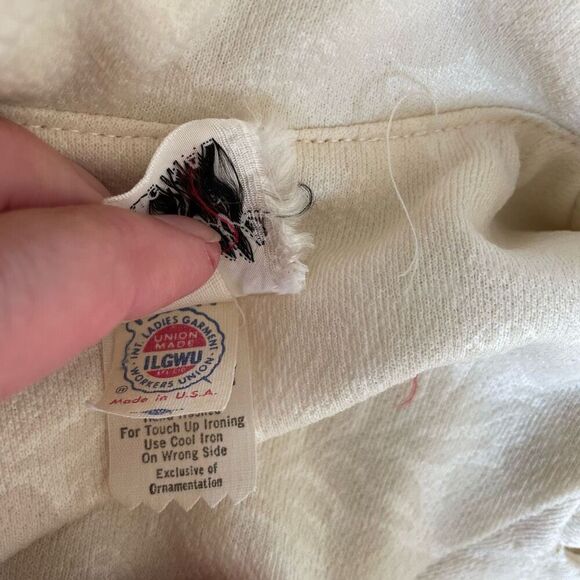 Vintage 70s Off White Cream Maxi Dress Point Collar Blazer Floral Jaquard - Picture 10 of 13